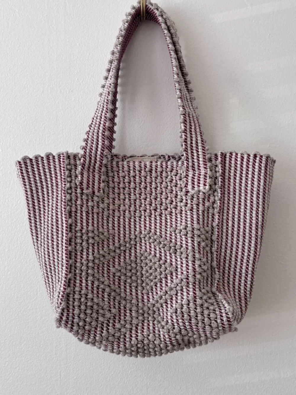 Antonello Tedde Knotted Cotton & Linen Bag in Burgundy